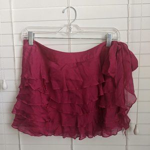 WET SEAL ruffle layers mini skirt hot pink